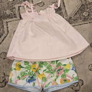 TBBC Pink Sleeveless Top and Floral Shorts Set